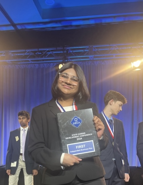Receiving first place at the Indiana DECA state competition
