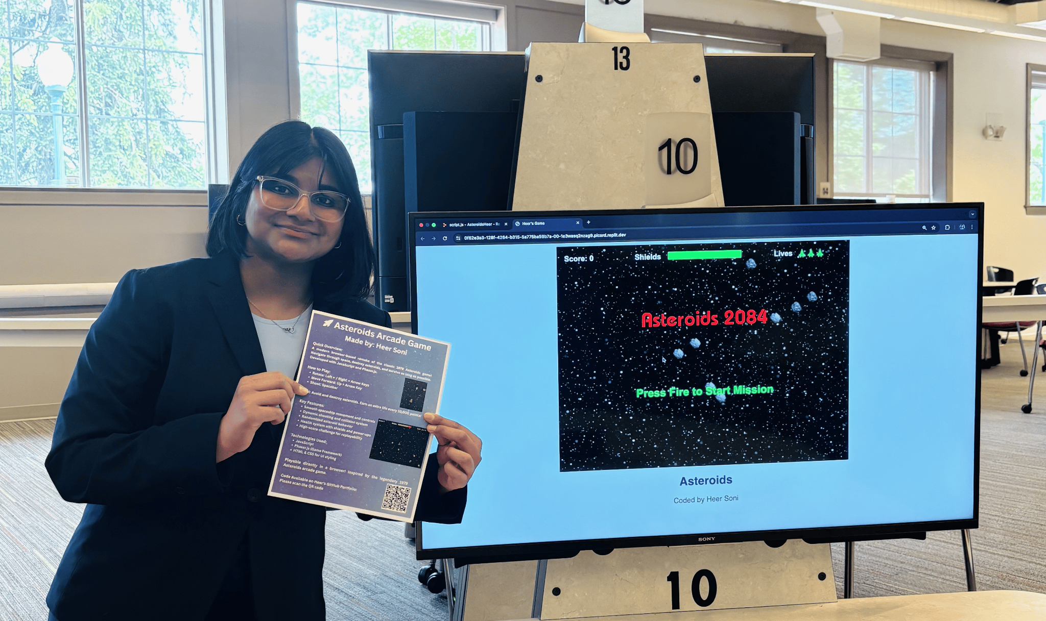 Presenting the Asteroids Arcade Game at InnovateHer
