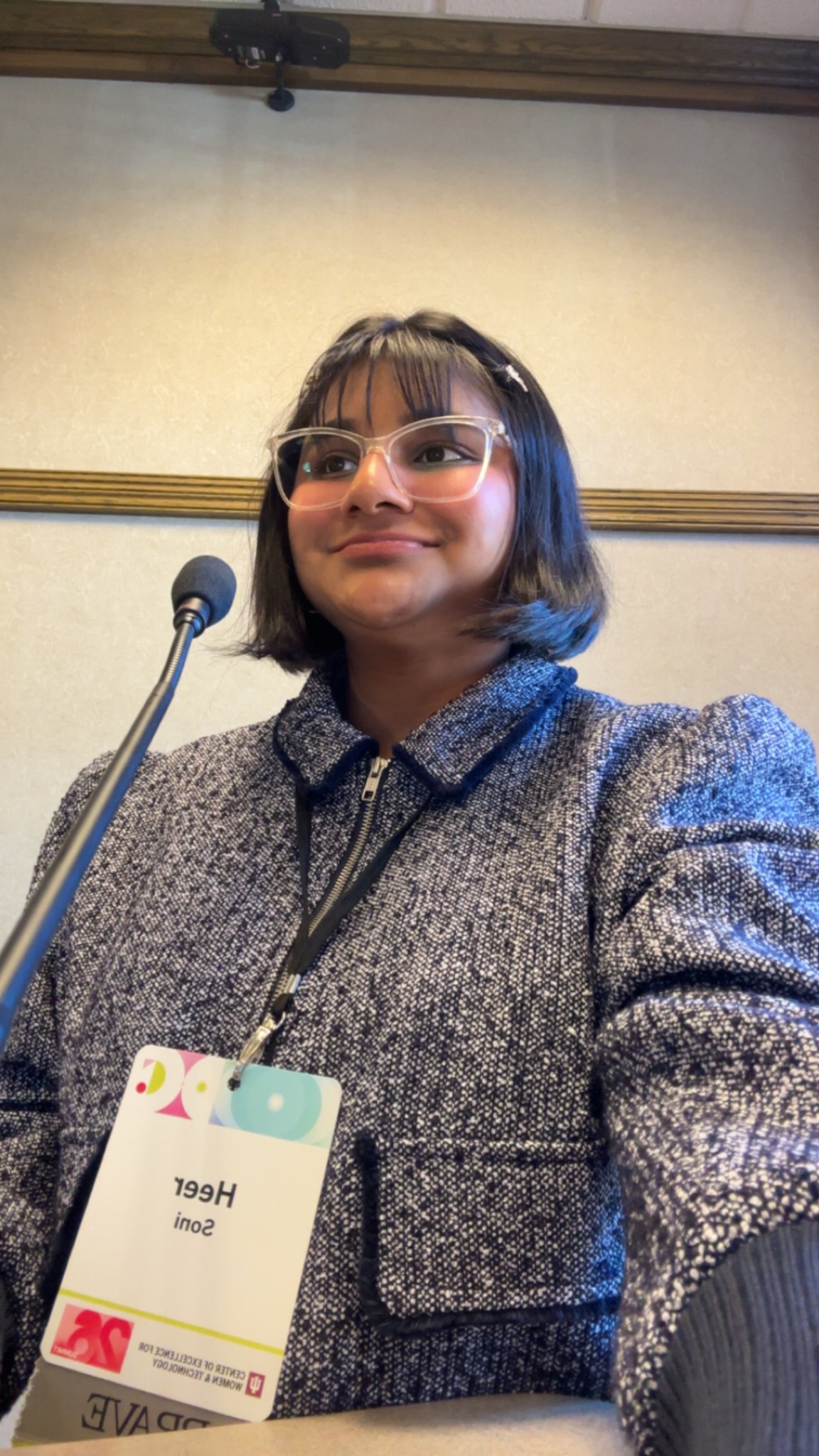 Heer Soni speaking at a technology leadership event